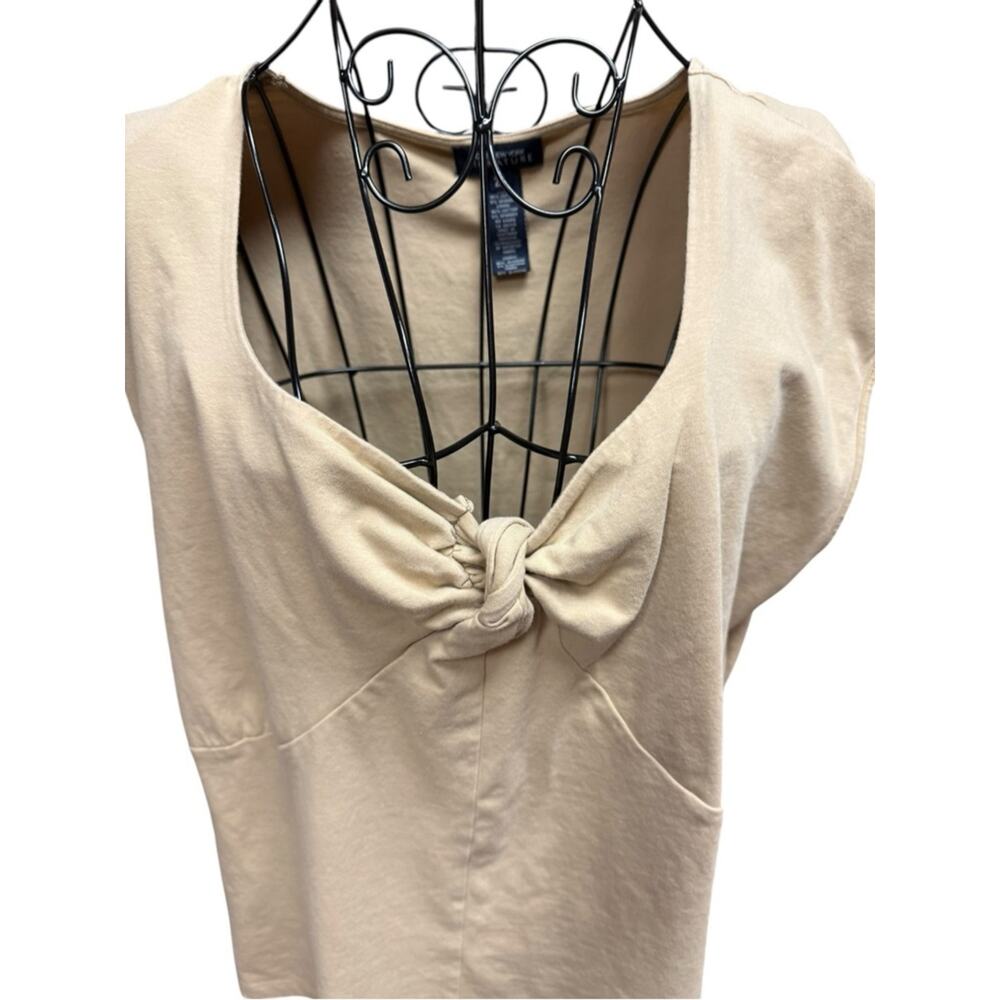 Jones New York Knot Front Cap Sleeve Top in Beige 2X - Picture 3 of 6